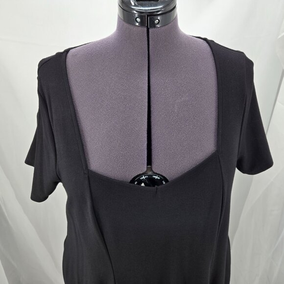 725-27 Torrid Black Midi Sweetheart Neckline dress, Super Comfortable Sz 2 16/18 - Picture 5 of 9